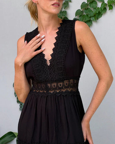 VESTIDO LARGO DE ENCAJE