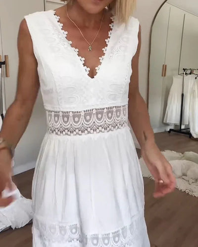 VESTIDO LARGO DE ENCAJE