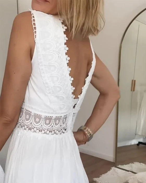 VESTIDO LARGO DE ENCAJE