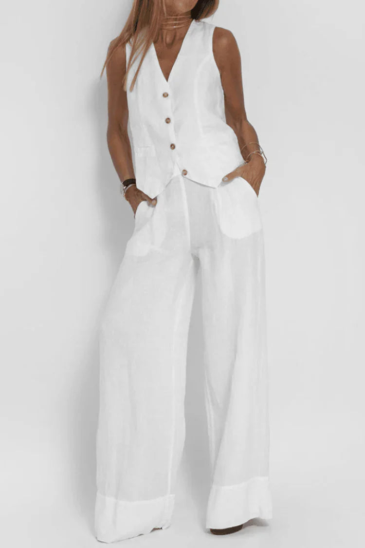 CONJUNTO CHALECO Y PANTALÓN PALAZZO