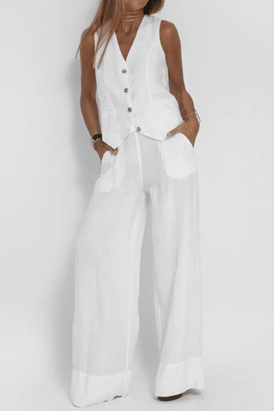 CONJUNTO CHALECO Y PANTALÓN PALAZZO