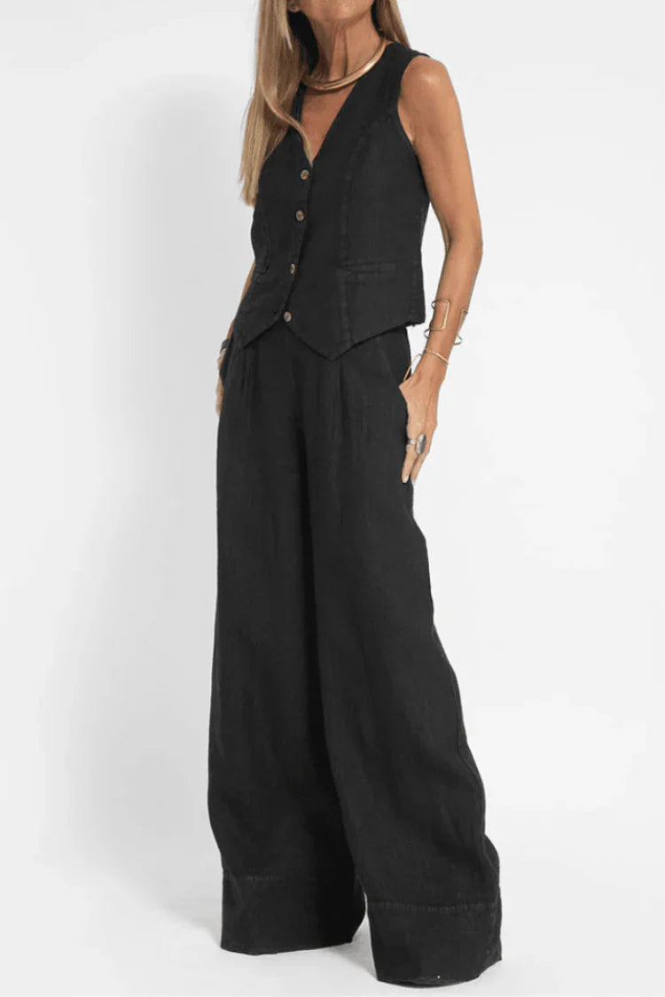 CONJUNTO CHALECO Y PANTALÓN PALAZZO