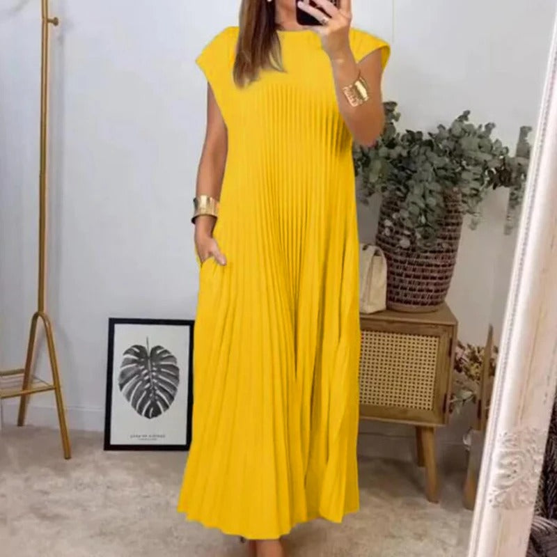 VESTIDO PLISADO - SENCILLO SIN MANGAS