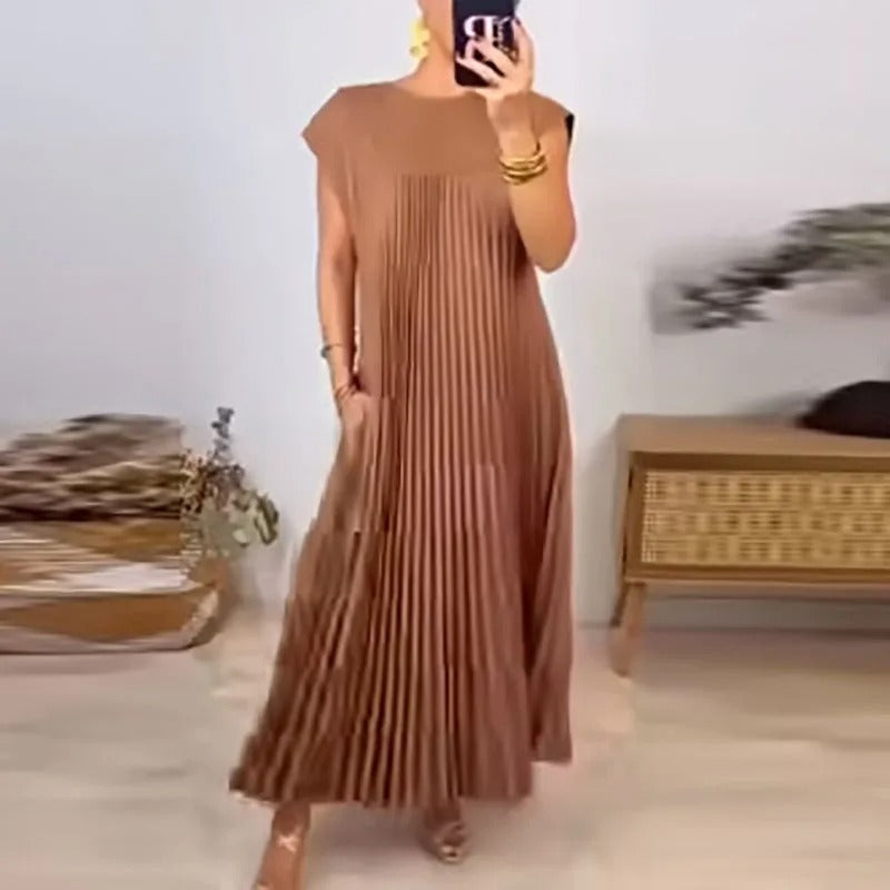 VESTIDO PLISADO - SENCILLO SIN MANGAS