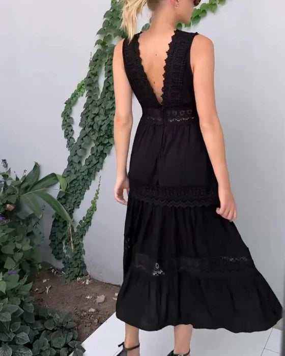 VESTIDO LARGO DE ENCAJE
