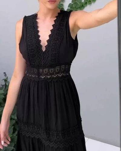 VESTIDO LARGO DE ENCAJE