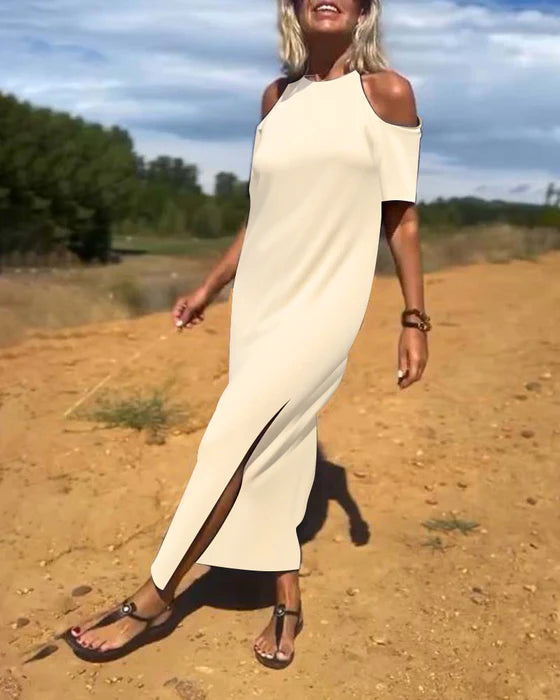 Vestido Largo con Hombros Descubiertos
