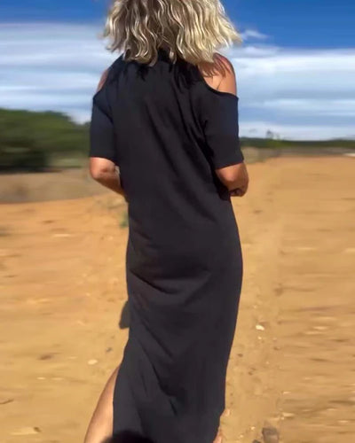 Vestido Largo con Hombros Descubiertos