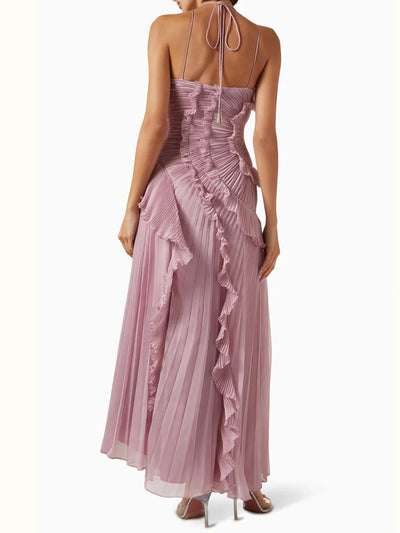 VESTIDO LARGO CON VOLANTES